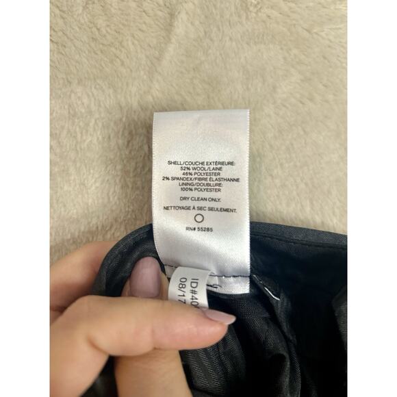 NWT Express Dress Pants Mens 29x32 Gray Oxford Flat Front Slim Wool/Laine - Picture 7 of 8